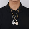 Cute Dog Paw Prints Pendant Necklace  AAA Zircon Mens Necklace 2 Colors Rap Hip Hop Jewelry