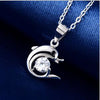 Cute Dolphin Pendant 100% 925 Sterling Silver Necklace Charm Cubic Zirconia for Women Christmas Gift