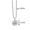 Cute Double-sided Rotating Smiley Face Pendants & Necklace Women Simple Design Silver Color Smiling Faces Choker Jewelry A976