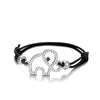 Cute Elephant Pendant Bracelet Gold Silver Color Crystal Hollow Pendant Elastic Rope Chain Bracelets For Woman Jewelry