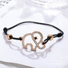 Cute Elephant Pendant Bracelet Gold Silver Color Crystal Hollow Pendant Elastic Rope Chain Bracelets For Woman Jewelry