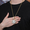 Cute Face Pendant Golden Twisted Singapore Chain Necklace Hip Hop Rock Hipster Party Jewelry