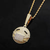Cute Face Pendant Golden Twisted Singapore Chain Necklace Hip Hop Rock Hipster Party Jewelry