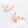 Cute Fashion Flower Crystal Front and Back Ear Jacket Earrings For Women Gold Silver Plated Daisy Jewelry High Quality