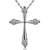 Cute Female Crystal Zircon Necklace Cross Style Pendant Necklace Big Choker Necklaces For Women