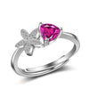 Cute Flower Crystal 925 Sterling Silver Rings For Women Jewelry