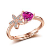 Cute Flower Crystal 925 Sterling Silver Rings For Women Jewelry