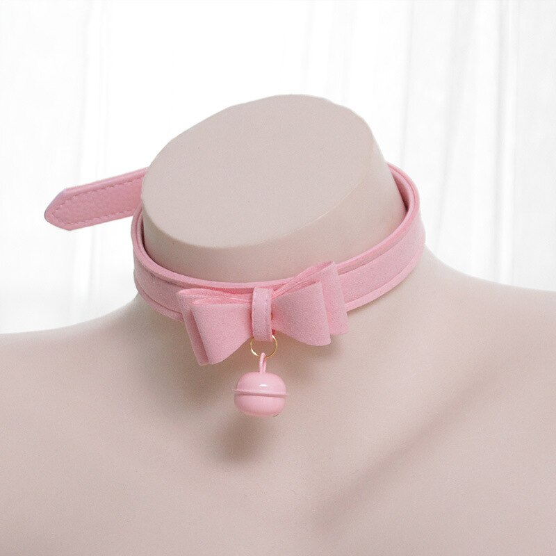 Cute Handmade Sexy Rivet Metal PU Leather Collar Bell Choker for Women Cute Handmade Sexy Rivet Metal PU Leather Collar Bell Choker for Women