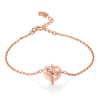 Cute Heart 1.3X1.1cm 100% Natural Quartz Citrine 925 Sterling Silver Charm Bracelet 14K Yellow Gold Plated S925 Chain Bracelet