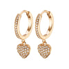 Cute Heart Hoop Earrings for Women AAA Cubic Zirconia Gold Silvery Earrings Femme Jewelry 2022 New