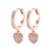 Cute Heart Hoop Earrings for Women AAA Cubic Zirconia Gold Silvery Earrings Femme Jewelry 2022 New