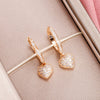 Cute Heart Hoop Earrings for Women AAA Cubic Zirconia Gold Silvery Earrings Femme Jewelry 2022 New