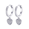 Cute Heart Hoop Earrings for Women AAA Cubic Zirconia Gold Silvery Earrings Femme Jewelry 2022 New