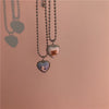 Cute Heart Pendant Necklace for Girls Women Korean Kawaii Bear Sweater neck Chain Necklaces Cute collar Jewelry