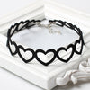 Cute Hollow Heart Black Velvet Choker Necklaces Goth Short Tattoo Chocker Neclace For Women Neck Jewelry Collier Femme