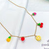 Cute INS Fruit Pendant Necklaces For Teen Girls Colorful Y2k Jewelry Candy Lemo Cherry Choker Chain Necklace For Women Gifts