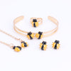 Cute Ladybug Baby and Kids Jewelry Sets Gold Color Children Dubai Jewelry Set Necklace Bracelet Earrings Ring Jewellery