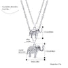 Cute Little Crystal Elephant Elephant Pendant Necklaces for Women Double Layer Gold Silvery Link Chain Jewelry Female Statement