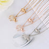 Cute Little Crystal Elephant Elephant Pendant Necklaces for Women Double Layer Gold Silvery Link Chain Jewelry Female Statement