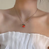 Cute Little Persimmon Women Contracted Temperament Collarbone Chain Necklace Pendant Necklace