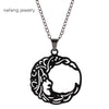 Cute Moon Face Necklace for Women Gun Black Color Jewelry Christmas Day Gift Joyas Collares Para Mujer