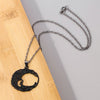 Cute Moon Face Necklace for Women Gun Black Color Jewelry Christmas Day Gift Joyas Collares Para Mujer