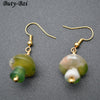 Cute Mushroom Shape Agate Stone Dangle Earrings Fashion Woman Jewelry