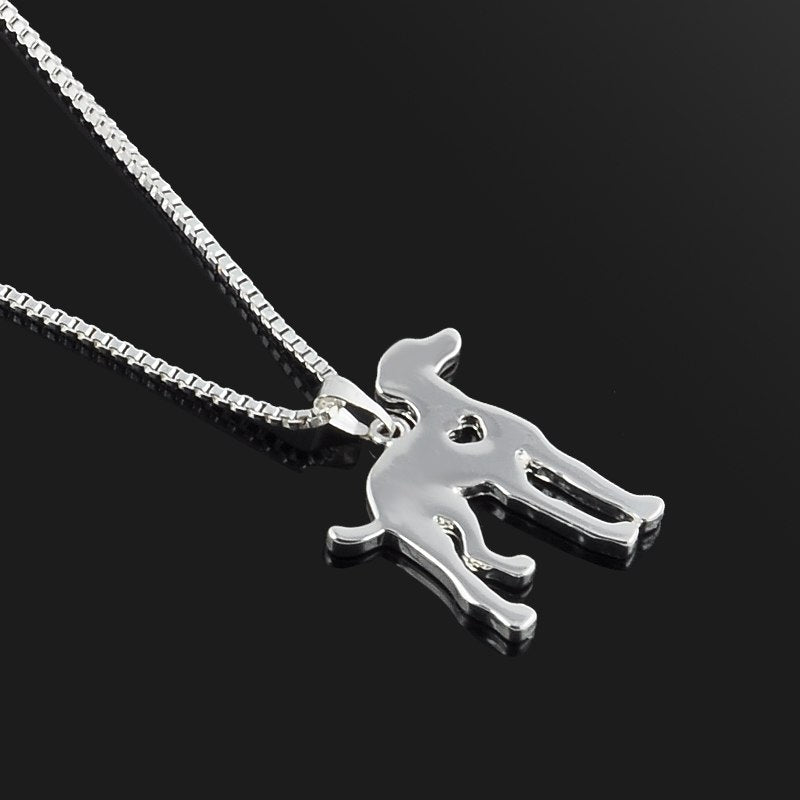 Cute Pet Dog Family Stroll Design pendant necklace Fashion Women Charming Alloy Chain Necklace Free shipping