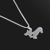 Cute Pet Dog Family Stroll Design pendant necklace Fashion Women Charming Alloy Chain Necklace Free shipping