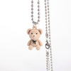 Cute Plush Bear Pendant Necklace for Girls Women Korean Bear Long Sweater Neck Chain Necklaces Cute Collar Jewelry