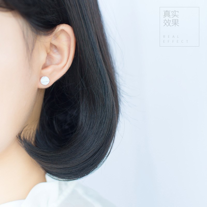 Cute Real. 925-Sterling-Silver White /Blue /Black Turquoise Round Stud Earrings Jewelry 8mm GTLE1056