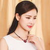 Cute/Romantic Handmade Chokers Necklace Colored Glass Flower Purple Crystal Green Gray Stone Bead Female Accessories DL-190304