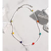 Cute Smiley Face Handmade Beaded Choker Necklace For Women Love Heart Pearls Flowers Long Chain Necklace Summer Beach Jewelry
