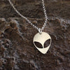 Cute Space UFO Alien Necklace Cartoon Variant Flying ET Head Charm Pendant Chain Choker for Scientific Species Jewelry