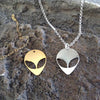 Cute Space UFO Alien Necklace Cartoon Variant Flying ET Head Charm Pendant Chain Choker for Scientific Species Jewelry