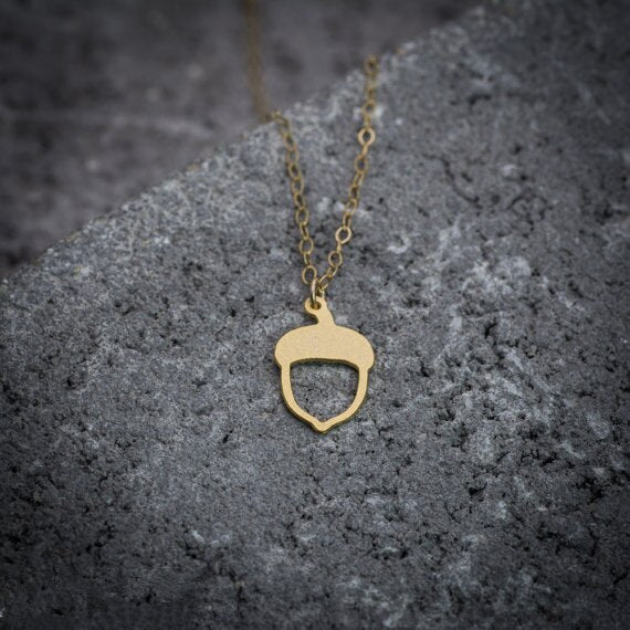 Cute Squirrel Pinecone  Tiny Acorn Oak Apple shape doll head Minimal Simple Cartoon Nature Forest Pine Cone Necklaces Mom Gifts