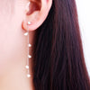 Cute Stainless Steel Earrings For Woman Gold Silvery Small Hearts Long Thin Tassel Chain Drop Earring Female Jewelry New