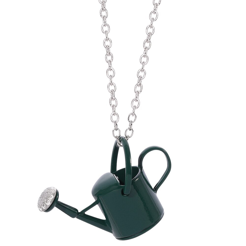 Cute Teapot Watering Can necklace Mini Multicolor Women Funny necklace For Women Charm Cute collar chain Jewelry Gifts