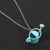 Cute Teapot Watering Can necklace Mini Multicolor Women Funny necklace For Women Charm Cute collar chain Jewelry Gifts