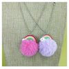 Cute Unicorn Rainbow Plush Ball Pendants Necklace Child Charms Chain Necklace For Baby Party Girls Gifts