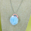 Cute Unicorn Rainbow Plush Ball Pendants Necklace Child Charms Chain Necklace For Baby Party Girls Gifts