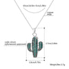Cute Zircon Cactus Pendant Necklace  Girls Alloy Short Chain Necklace Inlaid Crysta Trendy Women Youth Jewelry Gift