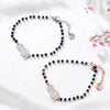 Cute Zircon Cat Charm Beaded Bracelet for Women Adjustable Rose Gold Stainless Steel Chain Bracelets Jewelry Girls Daily Gifts
