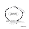 Cute Zircon Cat Charm Beaded Bracelet for Women Adjustable Rose Gold Stainless Steel Chain Bracelets Jewelry Girls Daily Gifts