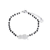 Cute Zircon Cat Charm Beaded Bracelet for Women Adjustable Rose Gold Stainless Steel Chain Bracelets Jewelry Girls Daily Gifts