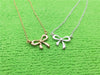 Cute and compact Bow Necklace for Women's Wedding Lucky Blessing hollow bow-knot small rosette pendant Necklace Jewelry