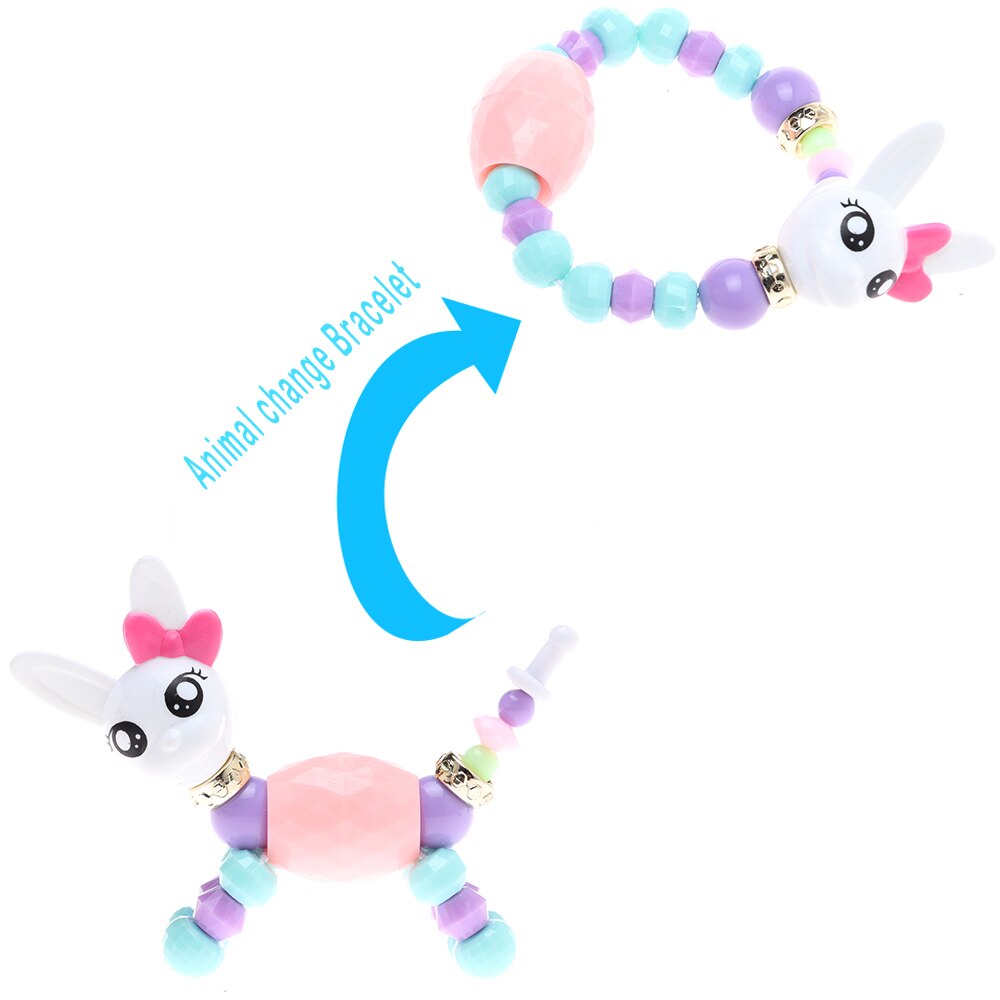 Cute animal transformation DIY Bracelet suitable for boys and girls children Unicorn Elastic Bracelets creative  jewelry gift