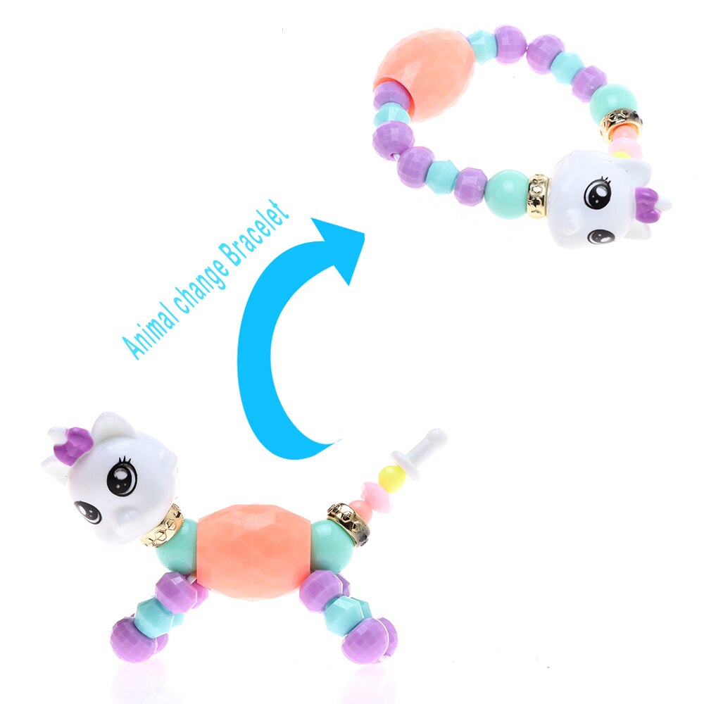 Cute animal transformation DIY Bracelet suitable for boys and girls children Unicorn Elastic Bracelets creative  jewelry gift