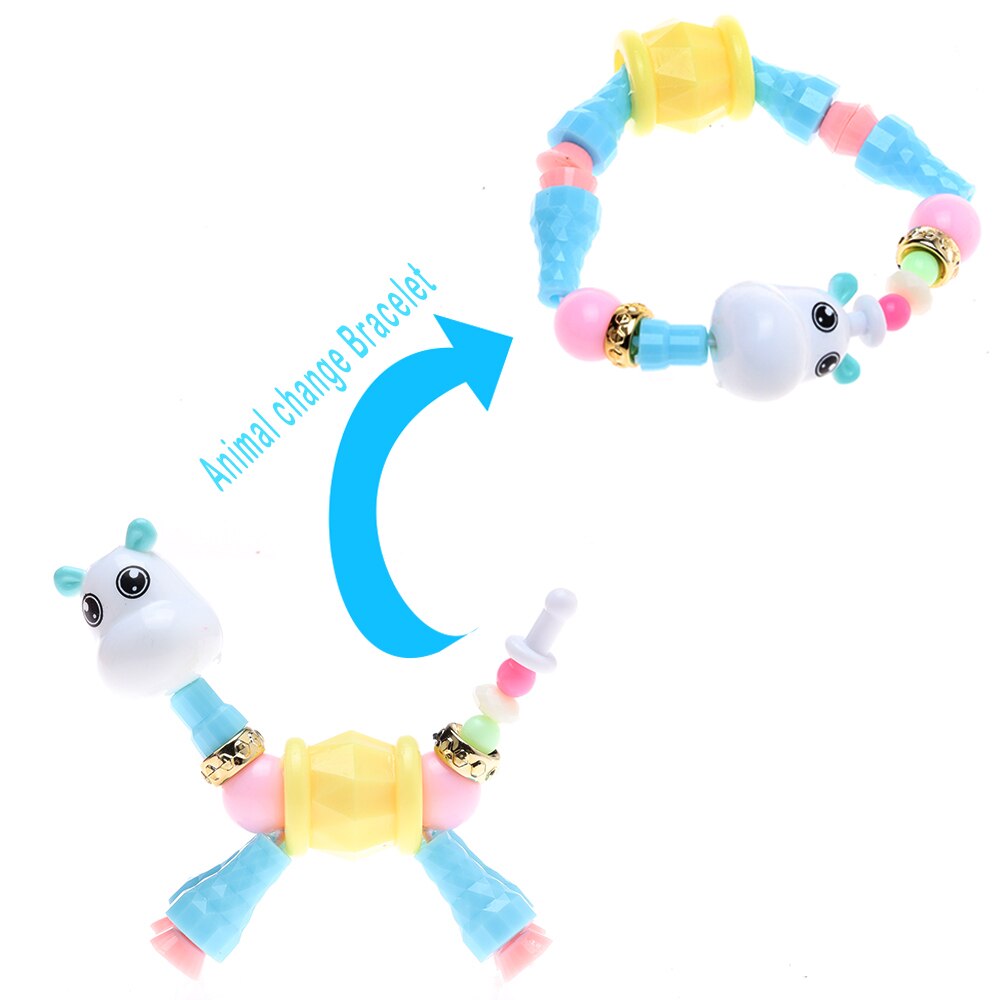 Cute animal transformation DIY Bracelet suitable for boys and girls children Unicorn Elastic Bracelets creative  jewelry gift