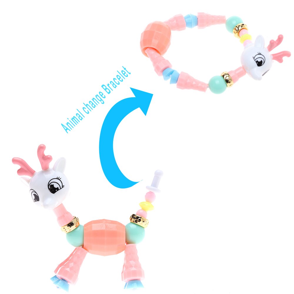 Cute animal transformation DIY Bracelet suitable for boys and girls children Unicorn Elastic Bracelets creative  jewelry gift